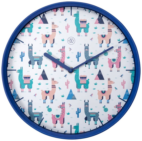 NeXtime NX-7352 Wandklok NXt Alpalca Dia 30cm Kunststof Blauw | Kopen bij Flickmyhouse