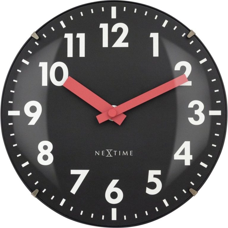NeXtime NE-3533ZW Glazen Tafelklok Duomo Mini 20 cm Zwart/Rood | Kopen bij Flickmyhouse