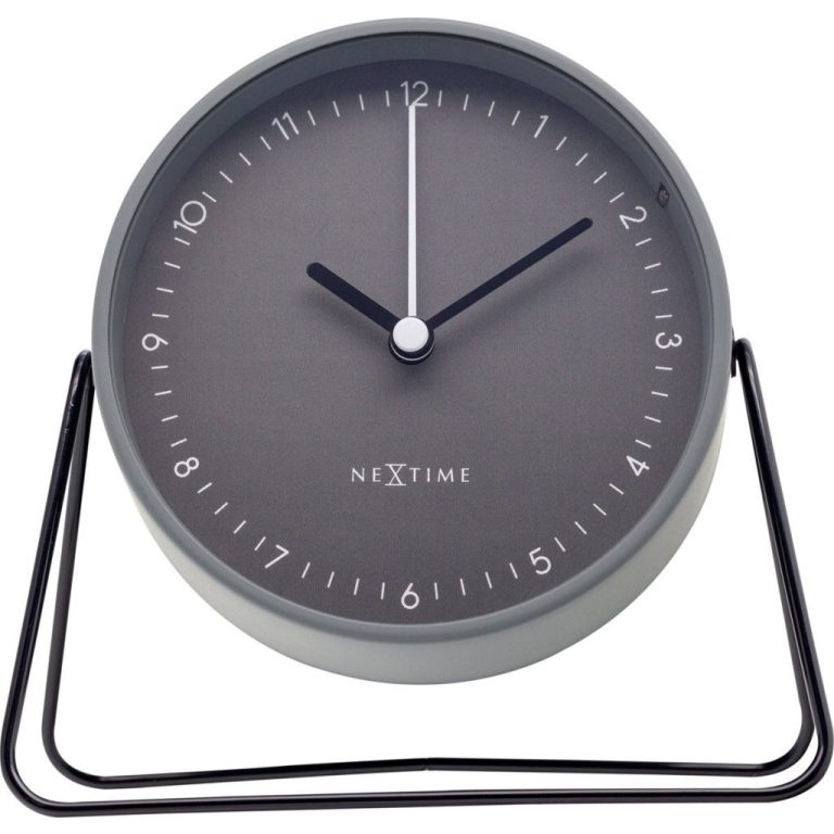 NeXtime NE-5240GS Wekker Berlin 14x13 cm Grijs/Metaal | Kopen bij Flickmyhouse