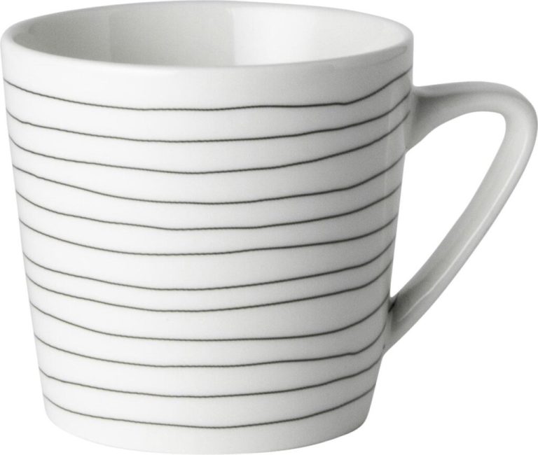 Dutch Rose Loft Zwart-Wit Koffiemok Zwarte Strepen 20 cl | Kopen bij Flickmyhouse