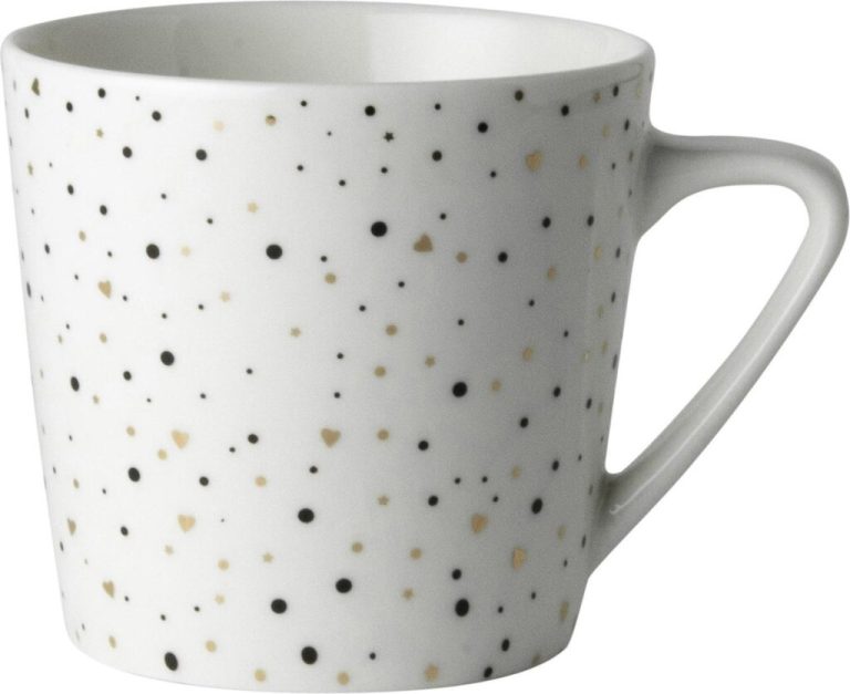 Dutch Rose Loft Zwart-Wit Koffiemok Wit met Glitters 20cl | Kopen bij Flickmyhouse