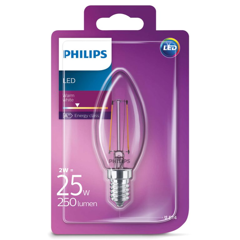 Philips LEDClassic 25W (2W) B35 E14 WW CL ND 1BC/4 Verlichting | Kopen bij Flickmyhouse
