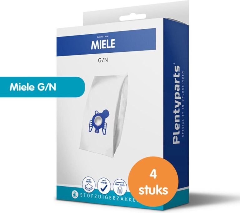 Plentyparts Stofzuigerzakken Geschikt voor Miele G/N - 4 stuks | Kopen bij Flickmyhouse