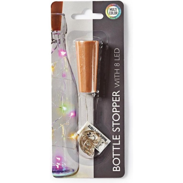 S.I.A. Flessenstop Lichtsnoer met 8 Multicolor LED Lampjes IP44 | Kopen bij Flickmyhouse