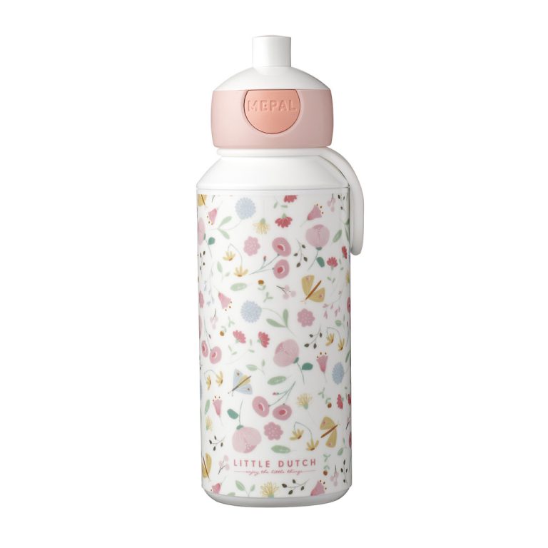 Mepal Campus Pop-Up Drinkfles Little Dutch Flowers and Butterflies 400 ml Roze/Wit | Kopen bij Flickmyhouse
