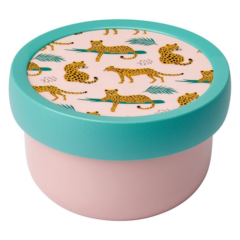 Mepal Campus Fruitbox Leopard 300 ml Groen/Roze | Kopen bij Flickmyhouse