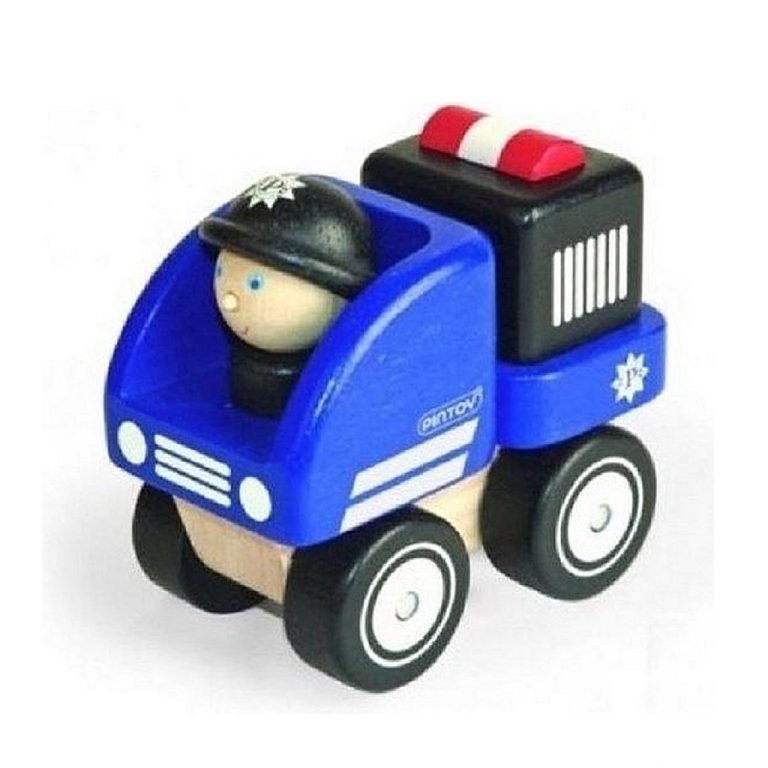 Pintoy P10507 Houten Mini Politieauto | Kopen bij Flickmyhouse