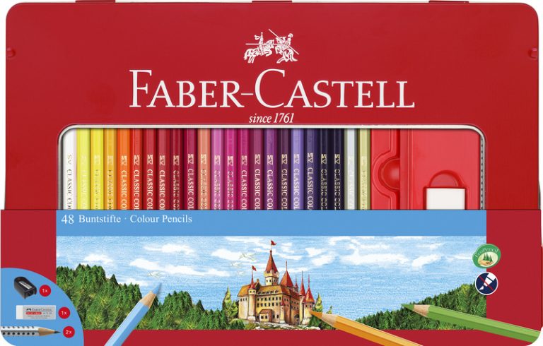 Faber Castell FC-115888 Kleurpotlood Faber-Castell Castle Zeskantig Metalen Etui 48 Stuks Met Accessoires | Kopen bij Flickmyhouse