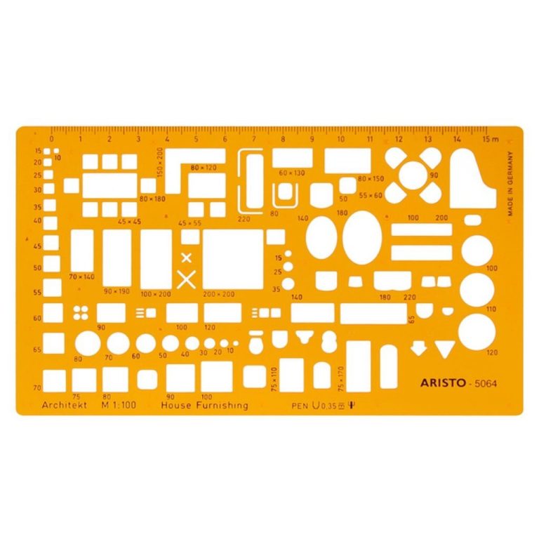 Aristo AR-5064 Architecten Meubelsjabloon Schaal 1:100 Oranje | Kopen bij Flickmyhouse