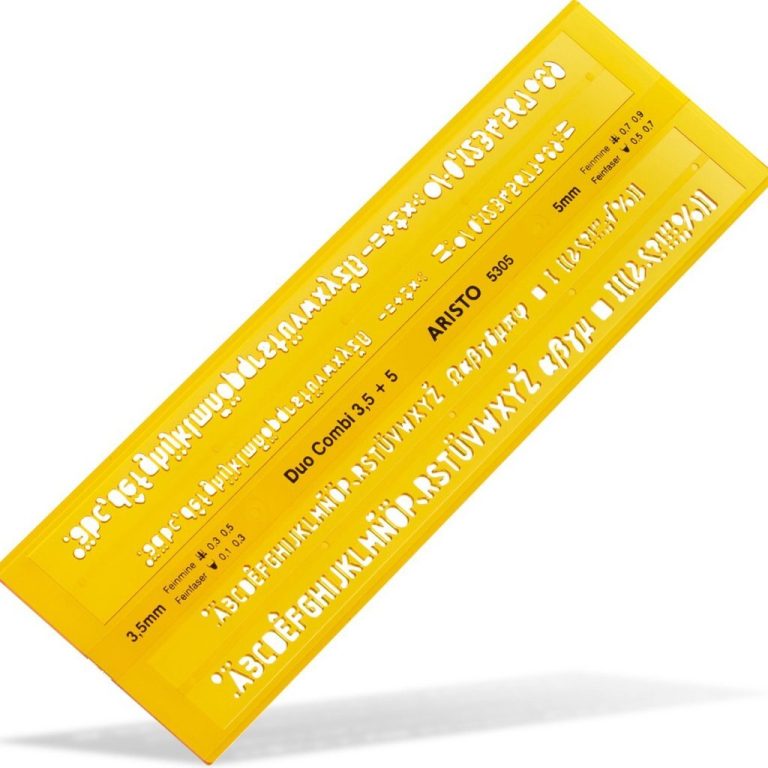 Aristo AR-5305 Lettersjabloon Duo Combi 3.5/5 mm Recht Geel/Transparant | Kopen bij Flickmyhouse