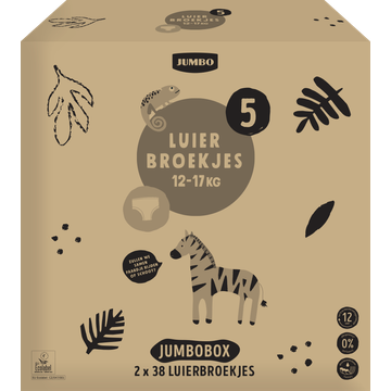 Jumbo Luierbroekjes Maat 5 1217 kg Voordeelverpakking 2 x 38 Stuks | Flickmyhouse