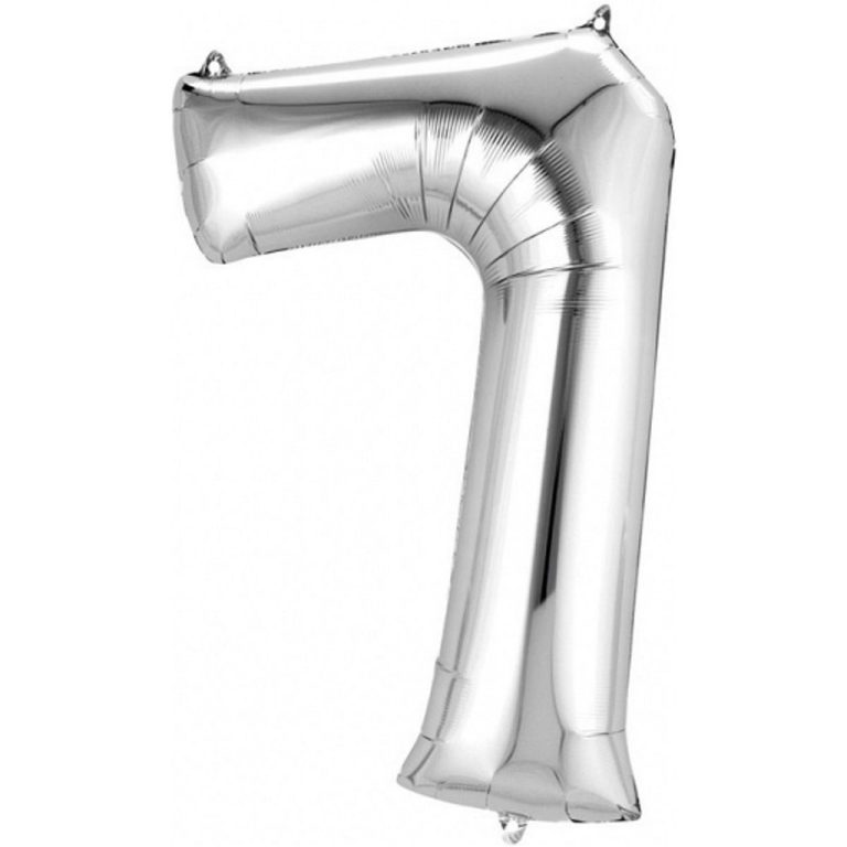 Folie Ballon Nummer 7 58x88 cm Zilver | Kopen bij Flickmyhouse