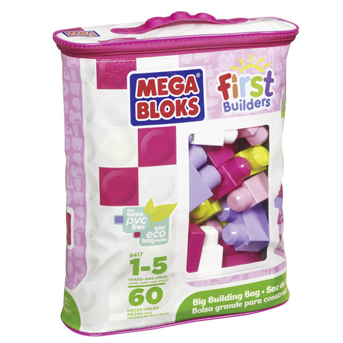Mega Bloks First Builders Blokkentas 60 Stuks Roze | Kopen bij Flickmyhouse