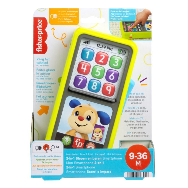 Fisher Price 2in1 Slepen en Leren Smartphone + Licht en Geluid | Kopen bij Flickmyhouse