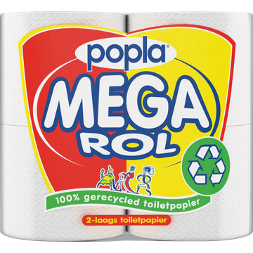Popla Mega Rol Toiletpapier 4 rollen bij Jumbo | Flickmyhouse