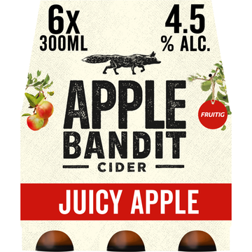 Apple Bandit Juicy Apple Cider Fles 6 x 300ml bij Jumbo | Flickmyhouse
