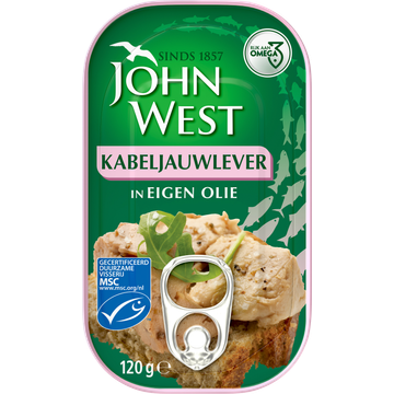 John West Kabeljauwlever in eigen olie MSC 120 gram bij Jumbo | Flickmyhouse