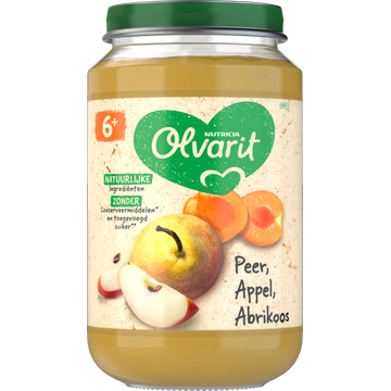 Olvarit Peer Appel Abrikoos 6+ Maanden 200 g bij Jumbo | Flickmyhouse