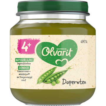 Olvarit 4+ Maanden Doperwten 125g bij Jumbo | Flickmyhouse