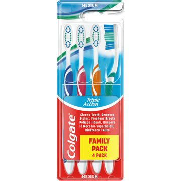 Colgate Triple Action Medium Tandenborstel 4 Stuks bij Jumbo | Flickmyhouse