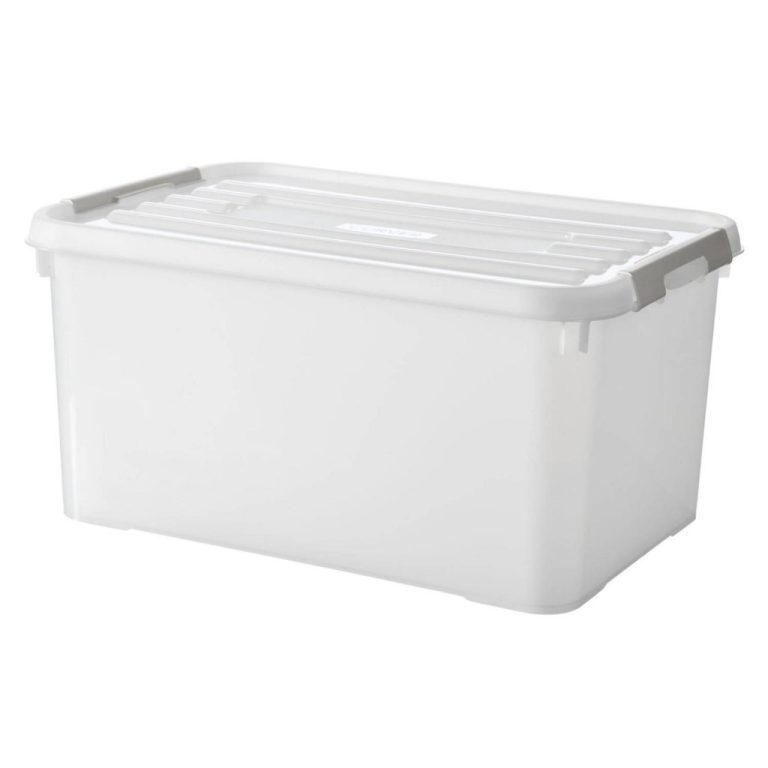 Curver Handy+ Opbergbox 50L Transparant/Grijs/Wit | Kopen bij Flickmyhouse