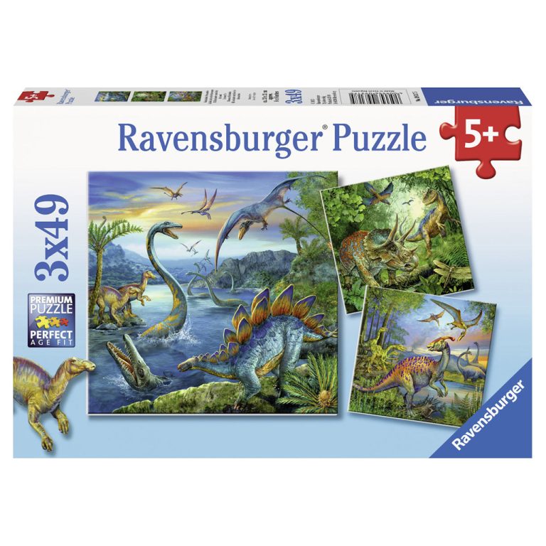 Ravensburger 3 Dinosauriërs Puzzels 3x49 Stukjes | Kopen bij Flickmyhouse
