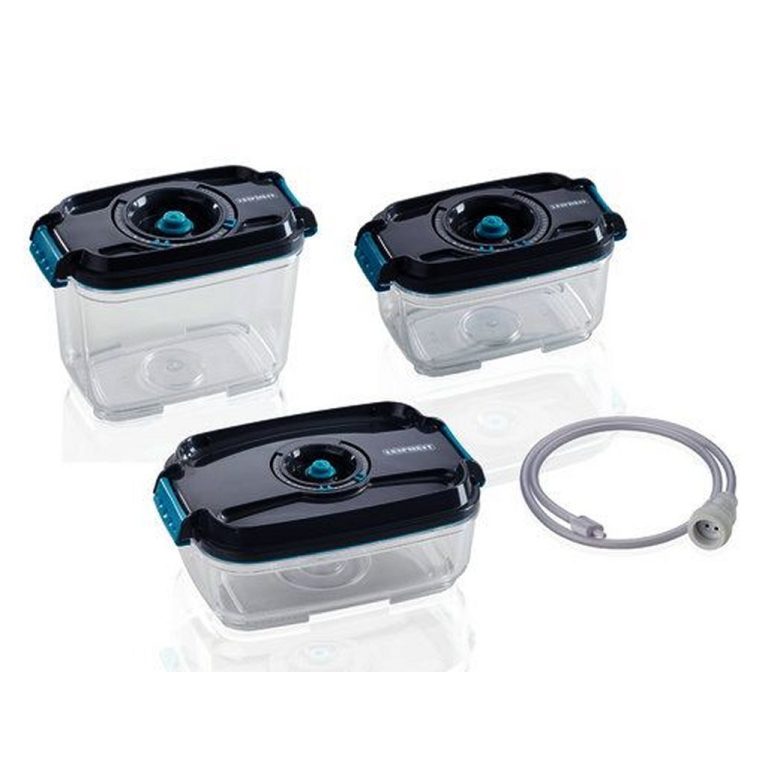 Leifheit 3233 Vacuüm-Vershouddoosjes 3 Stuks Zwart/Transparant | Kopen bij Flickmyhouse