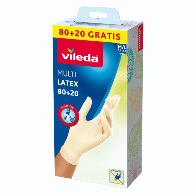Vileda Natural Latex Handschoenen M/L 100 Stuks | Kopen bij Flickmyhouse