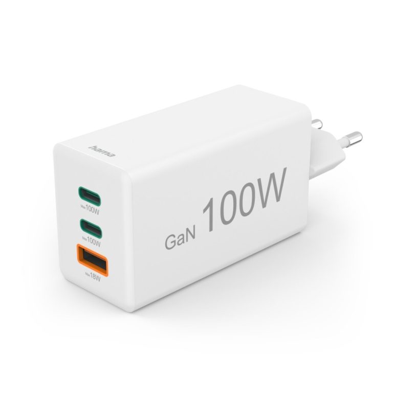Hama Snellader GaN 2x USB C PD 1x USB A QC 100W Wit | Kopen bij Flickmyhouse
