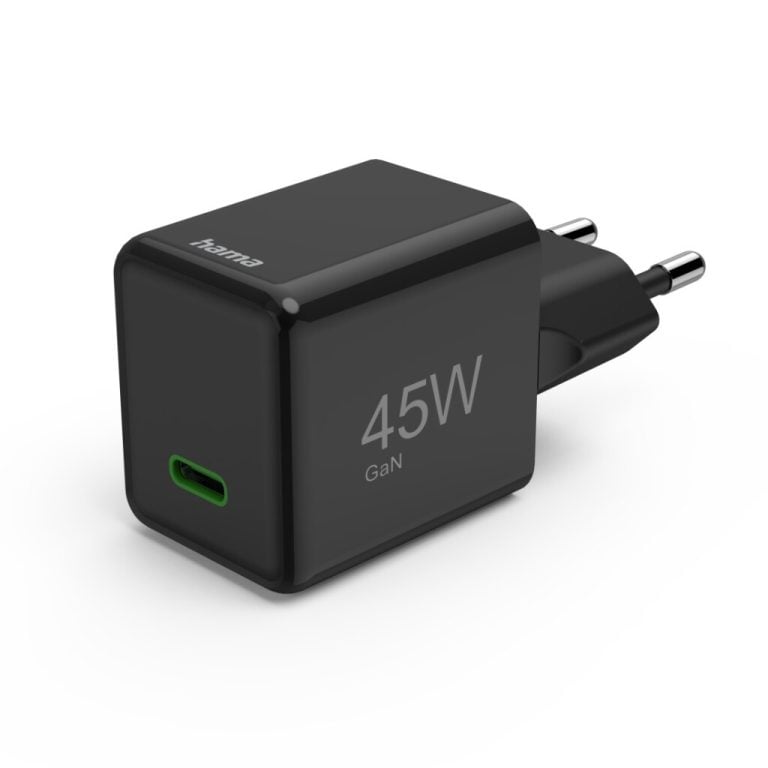 Hama Snellader USB-C PD/QC/GaN Super-Mini-Charger 45 W Zwart | Kopen bij Flickmyhouse