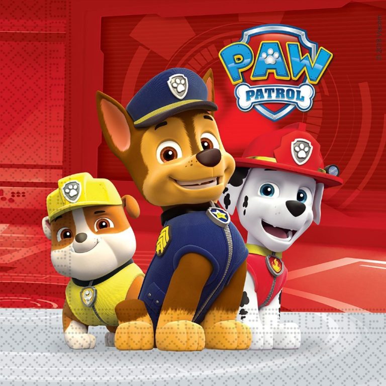 Paw Patrol Ready For Action Servetten 33x33 cm 20 Stuks Rood/Wit | Kopen bij Flickmyhouse