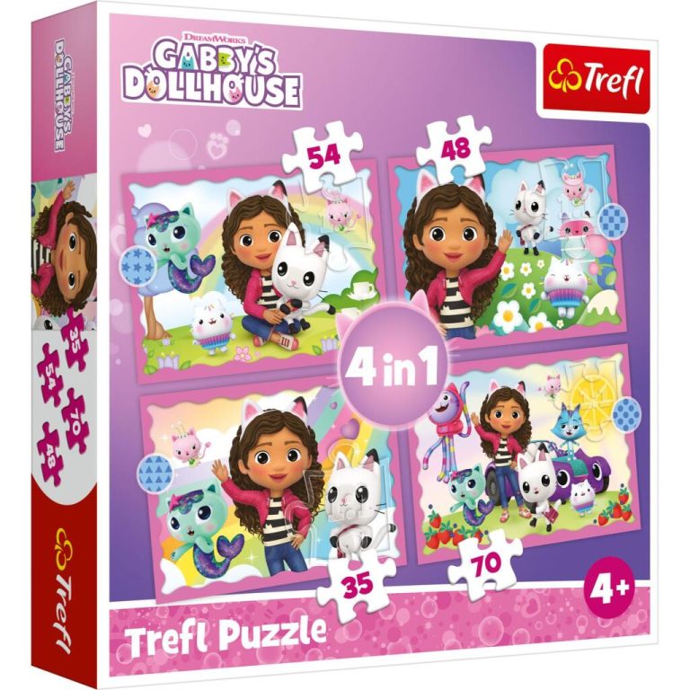 Trefl Gabby's Dollhouse 4in1 Puzzel 35-70 Stukjes | Kopen bij Flickmyhouse