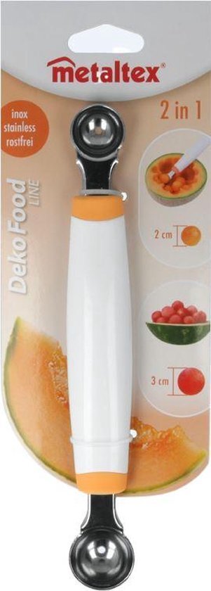 Tomado-Metaltex Meloenuitsteker Dekofood RVS Wit/Oranje/Zilver | Kopen bij Flickmyhouse