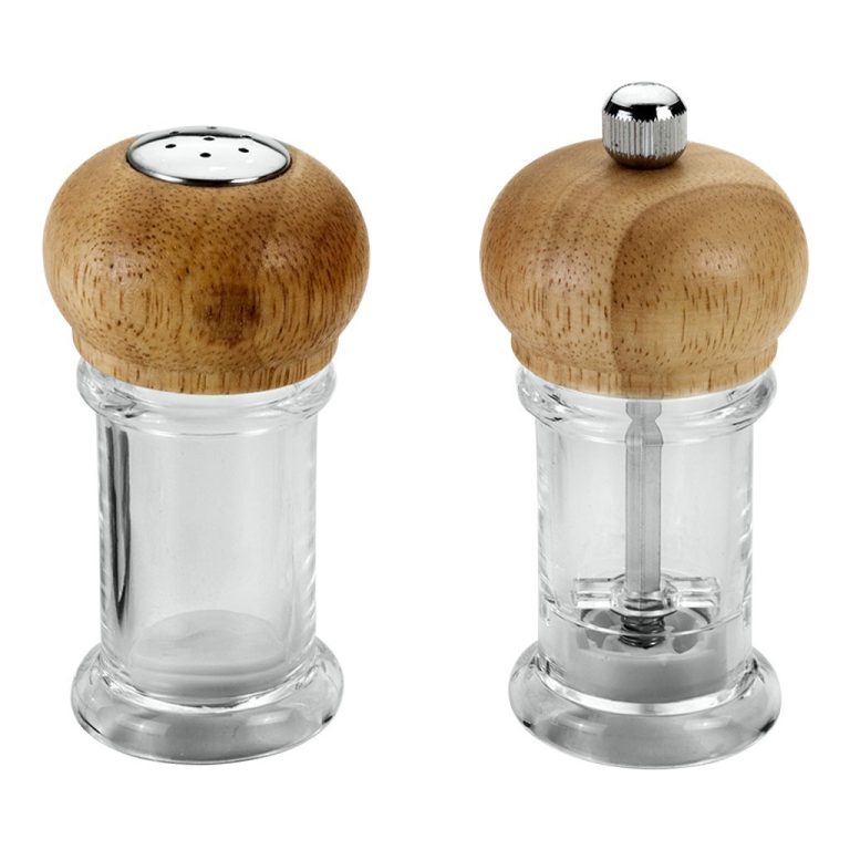 Metaltex Zoutvaatje + Pepermolen 10 cm Acryl/Hout | Kopen bij Flickmyhouse