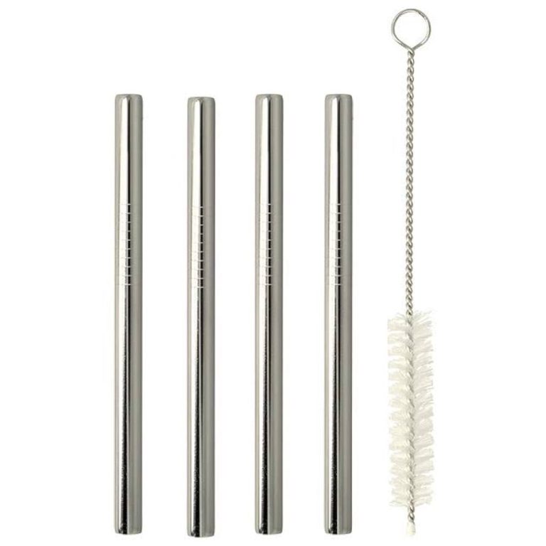 Metaltex RVS Rietjes 12.5x0.8 cm + Borstel 4 Stuks | Kopen bij Flickmyhouse