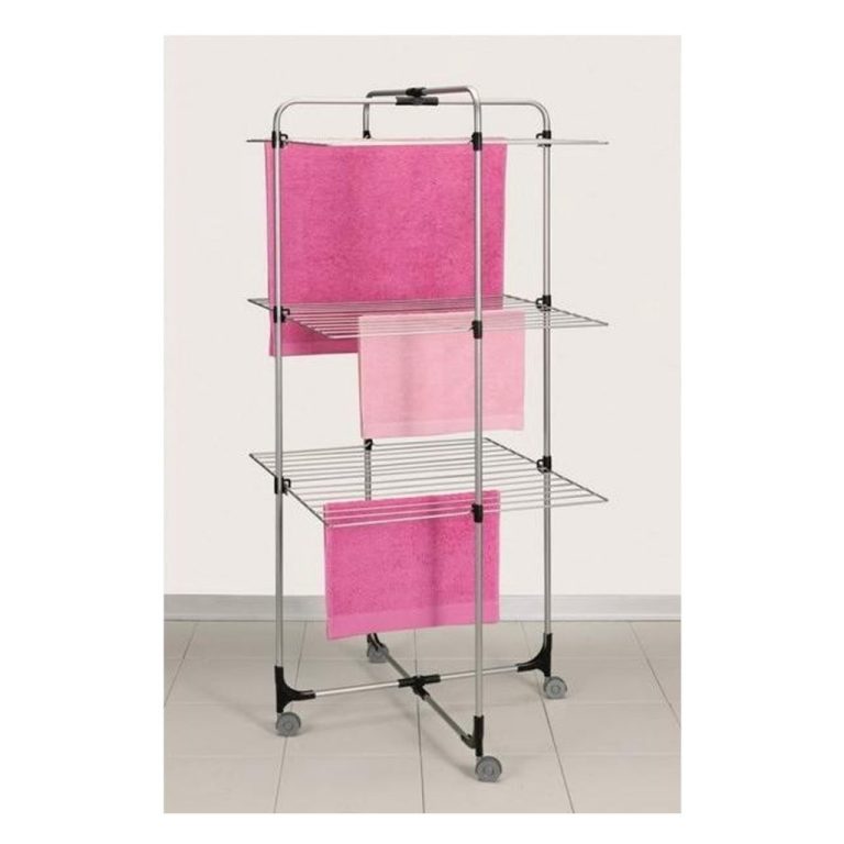 Metaltex Aliseo Droogtoren 30 m Drooglijn 76x68x154 cm Zilver/Zwart | Kopen bij Flickmyhouse