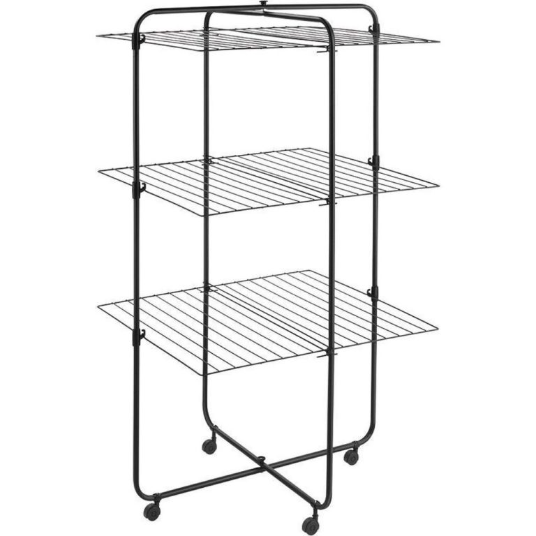 Metaltex Dijon Droogrek 3 Etage 33 m 64x72x123 cm Zwart | Kopen bij Flickmyhouse