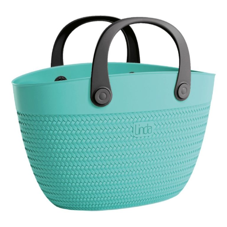 Linda Bag Beach 50x41 cm Turquoise/Zwart | Kopen bij Flickmyhouse