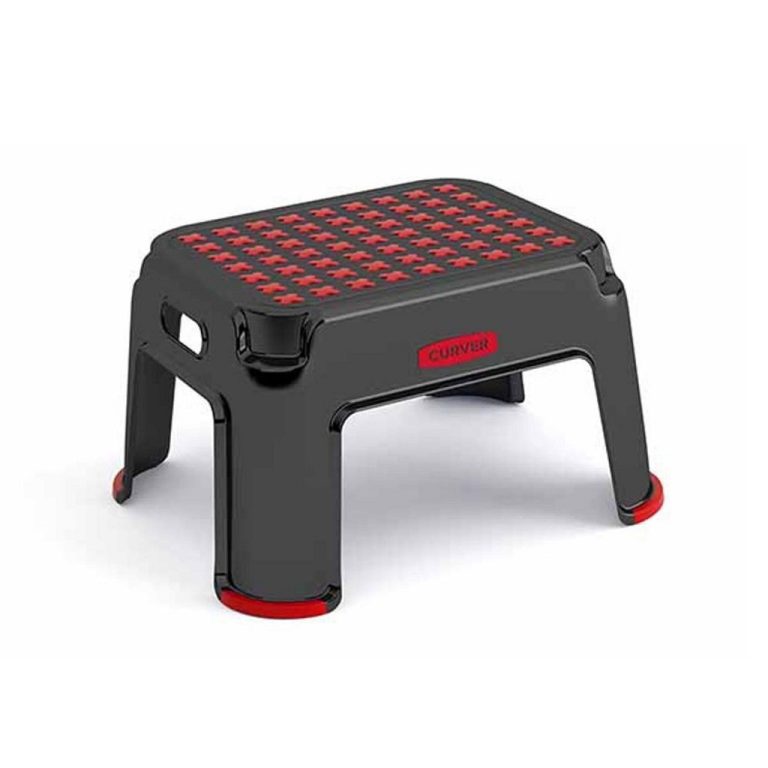 Curver Opstapje 43x36x24 cm Zwart/Rood | Kopen bij Flickmyhouse