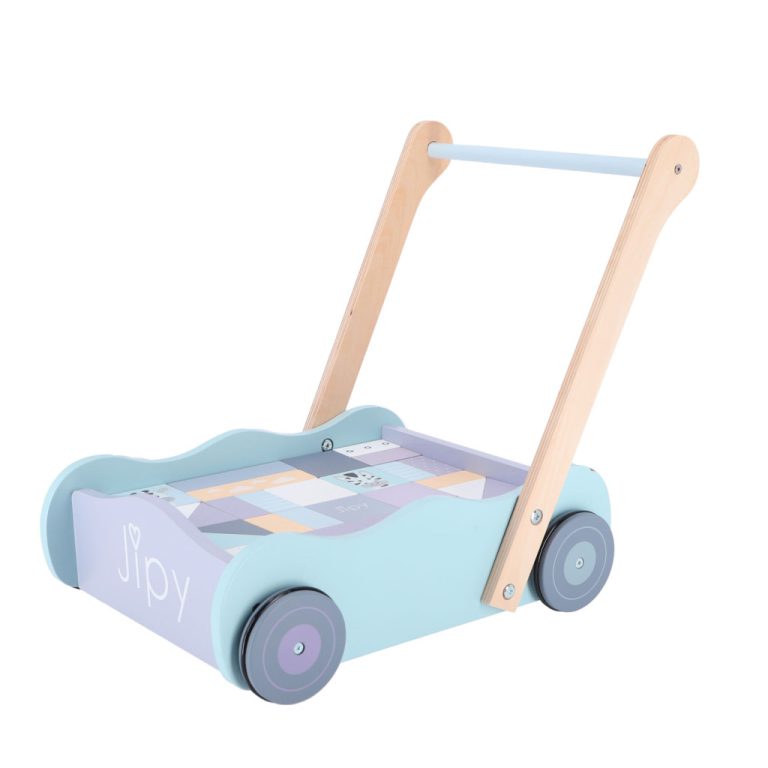 Jipy Houten Blokkenkar met Blokken Paars/Blauw | Kopen bij Flickmyhouse