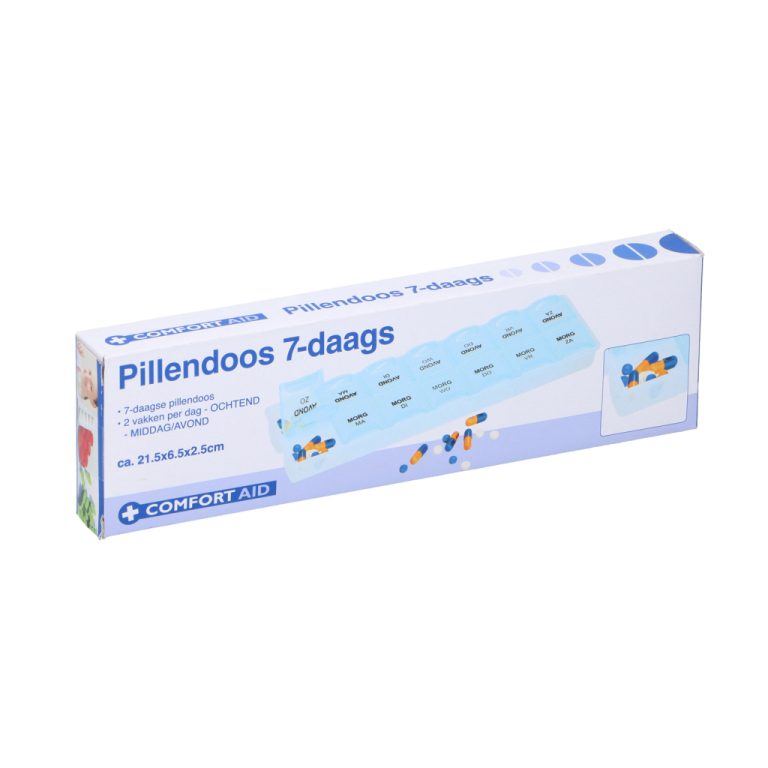 Comfort Aid Pillendoos 7-daags 2x6.4x21.5 cm Blauw/Wit | Kopen bij Flickmyhouse
