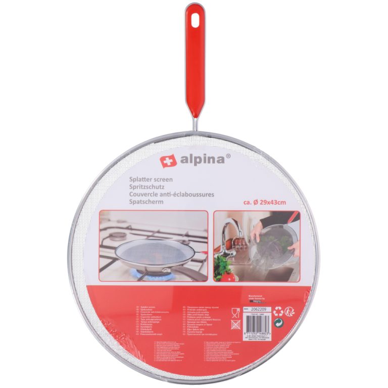 Alpina Antispatdeksel 29x43 cm RVS/Rood | Kopen bij Flickmyhouse