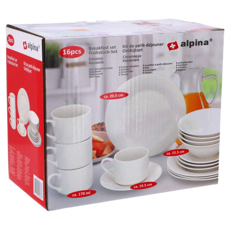 Alpina Ontbijtset 16-delig Wit | Kopen bij Flickmyhouse