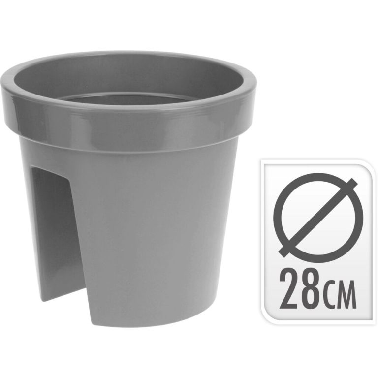 Ronde Balkonbak 28 cm Lichtgrijs | Kopen bij Flickmyhouse