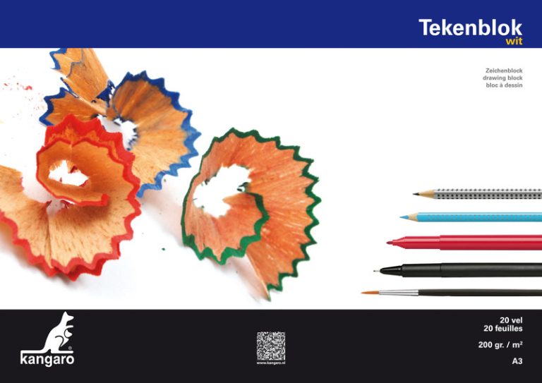 Kangaro K-5592 Tekenblok A3 200 Gram 20 Vel Wit | Kopen bij Flickmyhouse