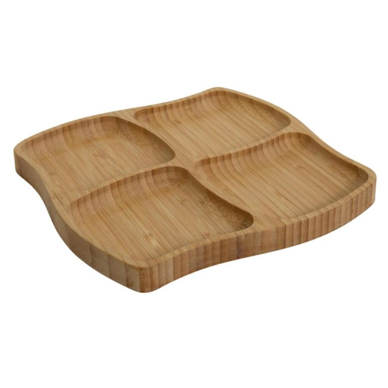 Bamboe Tapasbord met 4 Vakken 20x20x1.5 cm | Kopen bij Flickmyhouse
