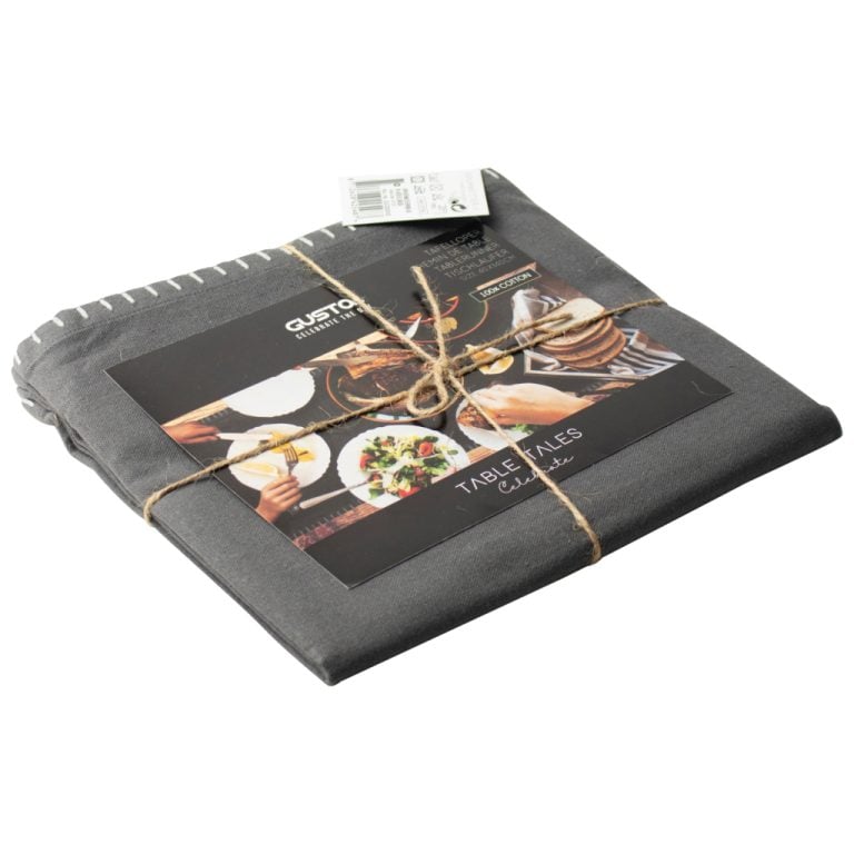 Gusta Tafelloper 40x140 cm Katoen/Grijs | Kopen bij Flickmyhouse