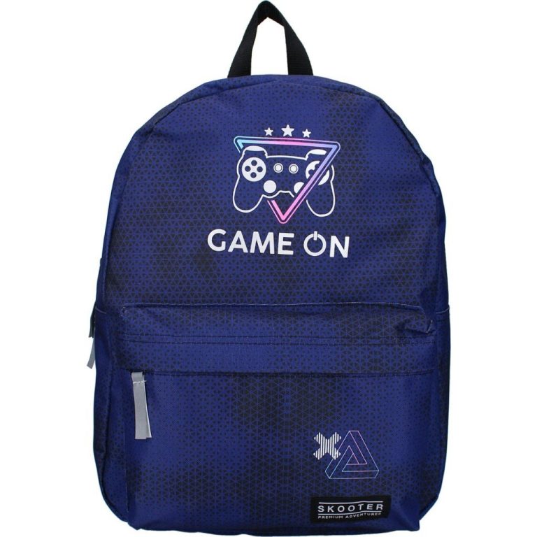 Scooter Rugzak Never Underestimate Gamers 39x29x12 cm Donkerblauw/Zwart | Kopen bij Flickmyhouse
