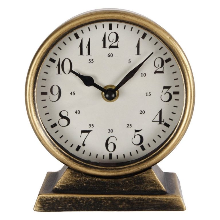 Metalen Klok Caroline 13x6.5x15 cm Goud | Kopen bij Flickmyhouse