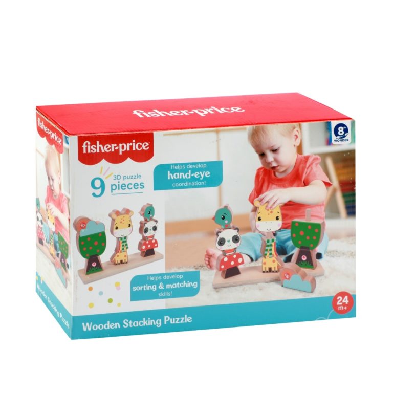 Fisher Price 3D Houten Stapelpuzzel 9 Stukjes | Kopen bij Flickmyhouse